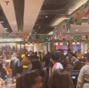 Homem saca arma em discussão durante transmissão do jogo do Brasil em shopping de SP