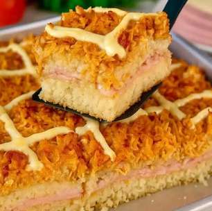 Torta de frango diferente que vira uma verdadeira pizza com catupiry, para surpreender a todos