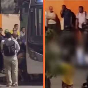 Suspeito é espancado por passageiros após tentar assaltar ônibus com faca em Jaboatão (PE)