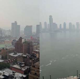 Fumaça de incêndios florestais no Canadá encobre céu de Nova York