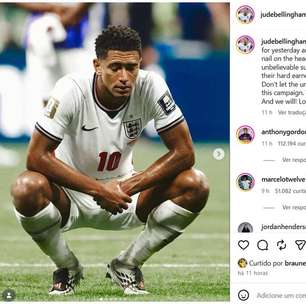 Bellingham usa as redes sociais para quebrar silêncio após eliminação da Inglaterra