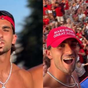Herói da Espanha na final, Ferran Torres usa boné com frase de Trump 'adaptada' em festa em Madri
