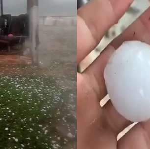 Tempestade de granizo danifica quase 500 casas no RS; vídeos mostram intensidade do gelo e destruição
