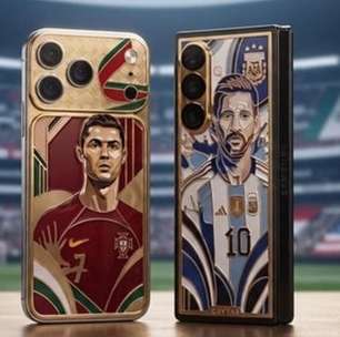 Messi e Cristiano Ronaldo ganham versões de ouro em coleção limitada de celulares