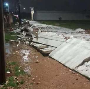 Ciclone-bomba derruba muro de presídio em Pelotas durante temporal