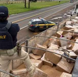 PRF apreende mais de 3,5 toneladas de maconha escondidas em carga de trigo na BR-277
