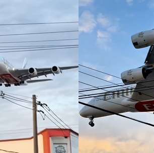 'Lá vem o monstro': Airbus A380 impressiona morador ao se aproximar para pouso em Guarulhos