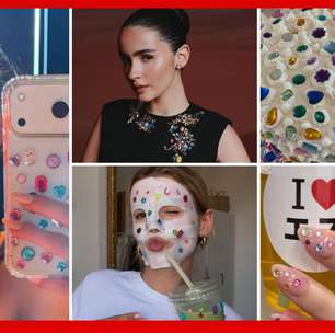 Conheça a trend bedazzled, que coloca pedrinhas coloridas em bolos, unhas, roupas e maquiagem