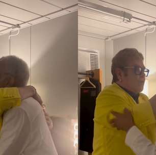 Encontro de Elton John e Gilberto Gil nos bastidores do Rock in Rio encanta fãs