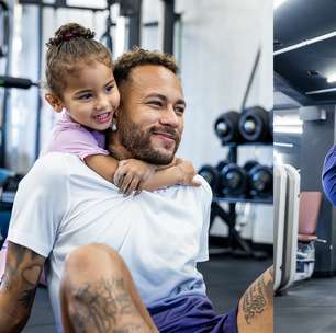 Neymar leva Mavie para acompanhar treino pesado em academia
