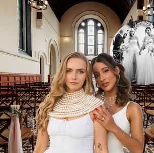 'O dia que eu nunca vou me esquecer': ex-'BBB 15' Talita abre álbum de fotos de casamento com esposa britânica; união aconteceu na Irlanda, em exuberante capela do século 18 com arquitetura clássica