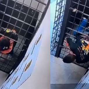 Homem passa por buraco de grade e foge de cela de delegacia em Florianópolis