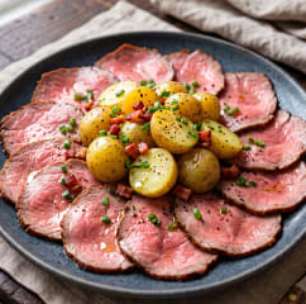 Uma alemã me ensinou: rosbife com salada de batata fácil