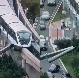 Empresa de guindaste que atingiu trem do VLT se manifesta após incidente