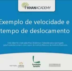 Exemplo de velocidade e tempo de deslocamento