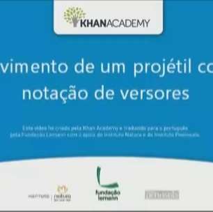 Movimento de um projétil com notação de versores