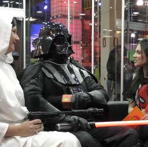 Darth Vader e Princesa Leia invadem estúdio do Terra na BGS