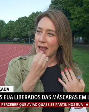 Vacinada, repórter tira a máscara e passa batom ao vivo