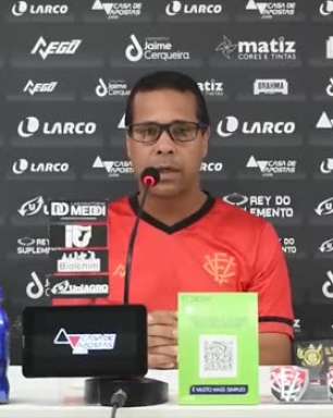 VITÓRIA: Rodrigo Chagas discorda que partida contra o Inter será a de maior dificuldade sob seu comando: "já tive jogos importantes"