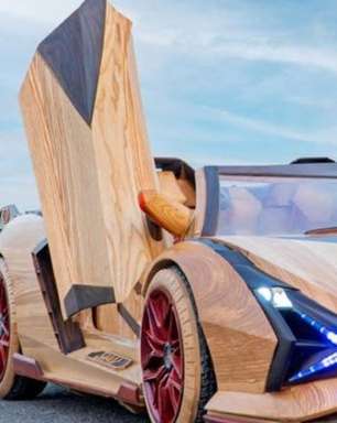 Homem fabrica Lamborghini de madeira para seu filho; assista