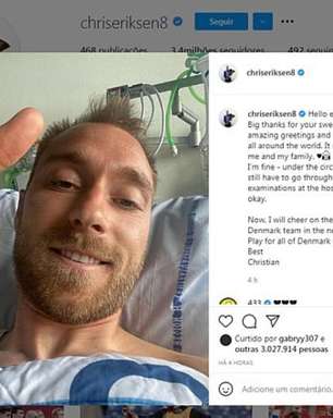 Eriksen recebe alta 6 dias após mal súbito