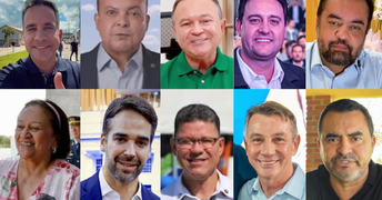 governadores nao disputam eleicoes.png Foto: Reprodução/Instagram/@paulodantasalagoas/@ibaneisoficial/@carlosbrandaoma/@ratinho_junior/@claudiocastrorj/@fatimabezerra13/@eduardoleite/@celmarcosrocha/@antoniodenariumrr/@wanderlei__barbosa