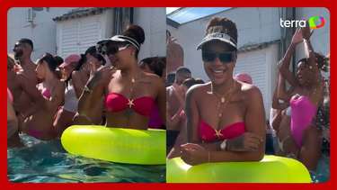 Em preparação para o carnaval, Ludmilla curte festinha na piscina ...