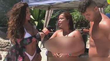 Latinete vira repórter e apresenta praia de nudismo no Rio