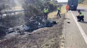 Carro ficou destruído após acidente que matou Diogo Jota e irmão