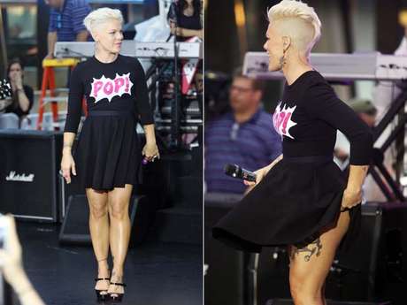 Getty Images/AP Pink, cantando el tema "(Blow Me) One Last Kiss", en el Today Show, mostró su buen par de "piernazas", y gracias al viento, que había en el lugar, se levantó la corta falda negra que traía puesta, dejando ver un poquito más de su anatomía al público. Esta presentación, realizada en Rockefeller Plaza de Nueva York, formó parte de la promoción, que la cantante actualmente realiza, por el lanzamiento del álbum "The Truth About Love", su sexto álbum, el cual cuenta con colaboraciones de Eminem, Lily Allen y Nate Ruess, cantante de la banda fun.