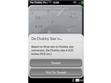 Applicativo The Chubby Checker afirma determinar tamanho do pênis a partir do número do calçado Applicativo The Chubby Checker afirma determinar tamanho do pênis a partir do número do calçado