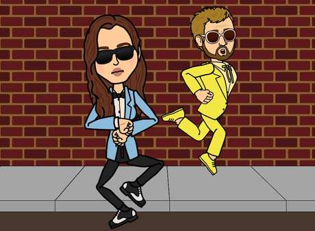 Facebook <p>Dos personas bailando Gangnam style, con un sorprendente parecido a Brad y Angelina.</p>