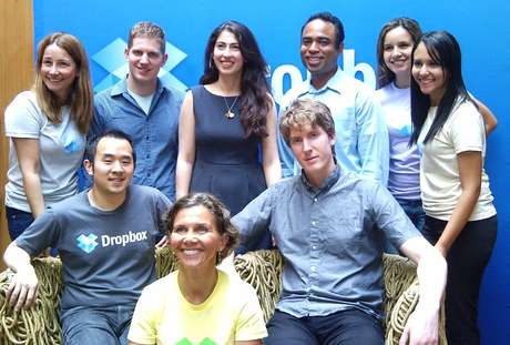 Equipe do Dropbox com assessores brasileiros, no evento de anúncio da versão em português Equipe do Dropbox com assessores brasileiros, no evento de anúncio da versão em português