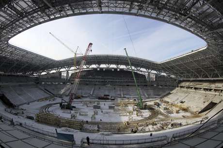 Único estádio já pronto é de Kazam (foto); estádio do Spartak Moscou será o único privado <p>Único estádio já pronto é de Kazam (foto); estádio do Spartak Moscou será o único privado</p>