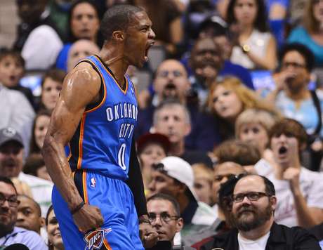 Russell Westbrook conseguiu 35 pontos na vitória do Oklahoma City Thunder <p>Russell Westbrook conseguiu 35 pontos na vitória do Oklahoma City Thunder</p>