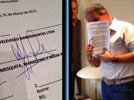 Instagram / Reprodução Mesquita mostra contrato renovado com a Band