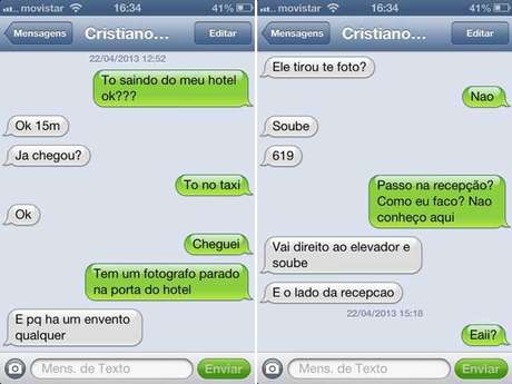 Imagens da suposta conversa entre a vice-Miss Bumbum 2012 e o atacante do Real Madrid Imagens da suposta conversa entre a vice-Miss Bumbum 2012 e o atacante do Real Madrid