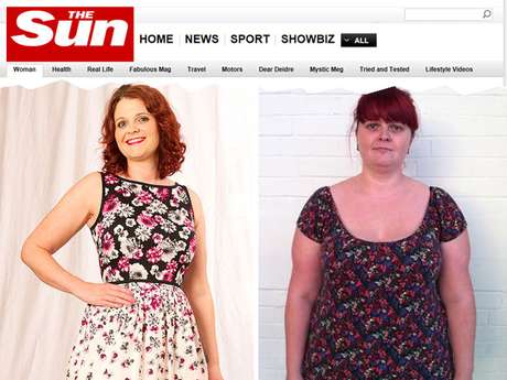 Reprodução/The Sun <p>Vikki monitorou sua perda de peso por um diário de fotos</p>