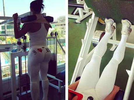 calça de malhar branca