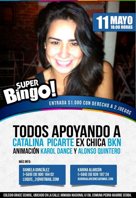 Gentileza Este sábado 11 se realiza un bingo para ir en ayuda de Catalina.