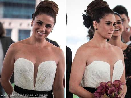 Helô (Giovanna Antonelli) usará um vestido tomara que caia de renda para se casar em 'Salve Jorge' Helô (Giovanna Antonelli) usará um vestido tomara que caia de renda para se casar em 'Salve Jorge'