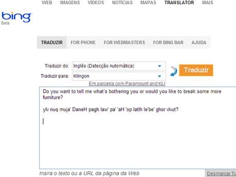 Klingon, língua oficial da saga, seria a língua inventada mais usada no mundo, de acordo com Bing Klingon, língua oficial da saga, seria a língua inventada mais usada no mundo, de acordo com Bing