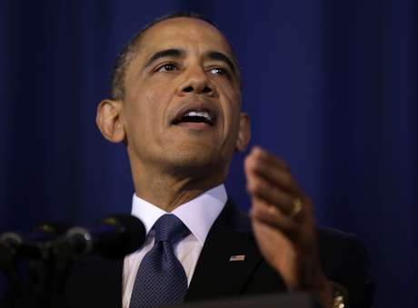 Obama durante o pronunciamento anual sobre segurança nacional Obama durante o pronunciamento anual sobre segurança nacional