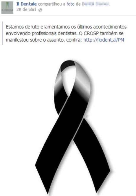 A página profissional do dentista publicou uma nota sobre violência em consultórios A página profissional do dentista publicou uma nota sobre violência em consultórios