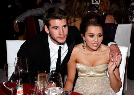 Getty Images Miley y su novio Liam Hemsworth.
