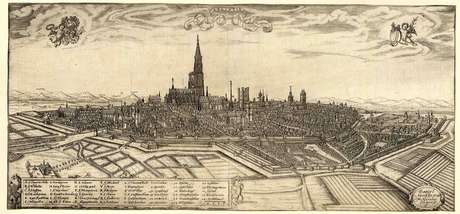 Gravura de 1587 mostra a cidade de Estrasburgo, que no período romano foi chamada de Argentoratum <p>Gravura de 1587 mostra a cidade de Estrasburgo, que no período romano foi chamada de Argentoratum </p>