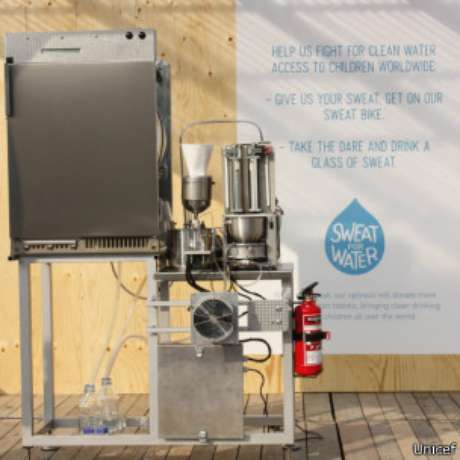 Na máquina, uma membrana separa a água de outros resíduos do suor Na máquina, uma membrana separa a água de outros resíduos do suor