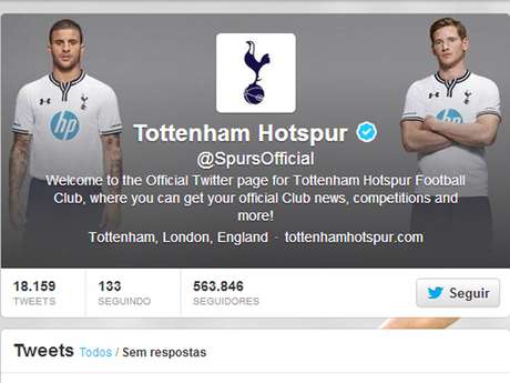 Bale não é mais a capa do Twitter do Tottenham Bale não é mais a capa do Twitter do Tottenham