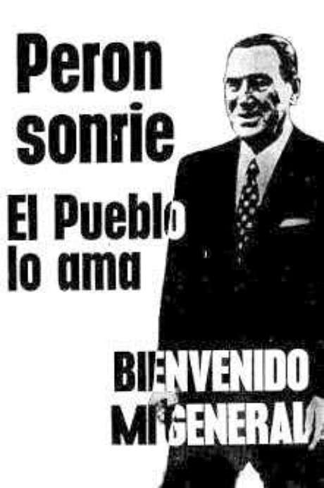 Cartaz de boas-vindas a Perón (1973) Cartaz de boas-vindas a Perón (1973)