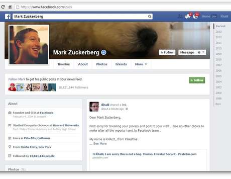 Hacker, que usou imagem de Edward Snowden, postou mensagem o perfil do fundador do Facebook Hacker, que usou imagem de Edward Snowden, postou mensagem o perfil do fundador do Facebook